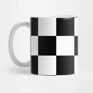 Checkered squares black and white racing flag geometric retro  pattern Mug